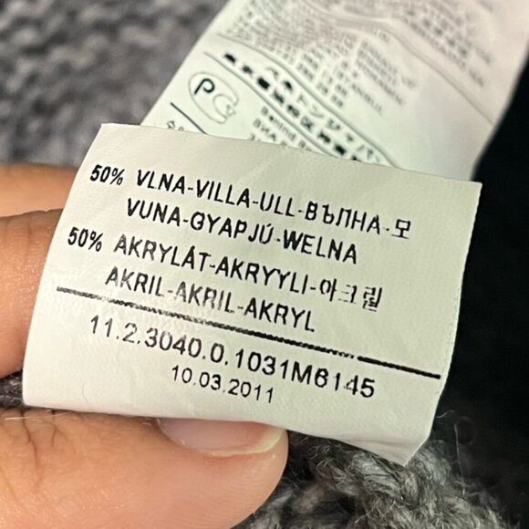 Sisley Grey Wool Blend Knit Open Front Long Cardigan Coat OS - Picture 10 of 15